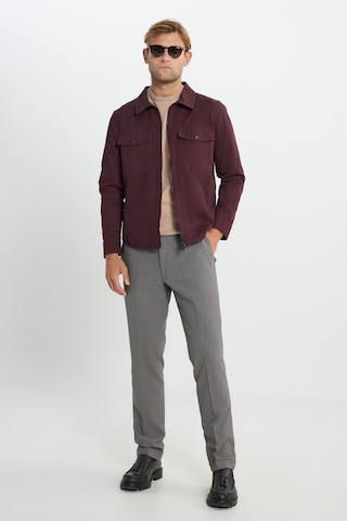 Ac&Co / Altınyıldız Classics Erkek Bordo Standart Fit Normal Kesim Pamuklu Yan Cep Gömlek Ceket Bordo