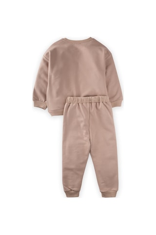Cigit Basic Karyoka Detaylı Sweatshirt Takım 3-8 Yaş Bej Bej
