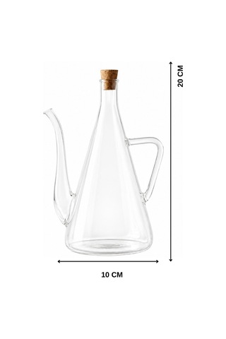 Akasya Altlıklı Borosilikat Yağlık Sirkelik 500 Ml Sızdırmaz Yağdanlık Seti Şeffaf