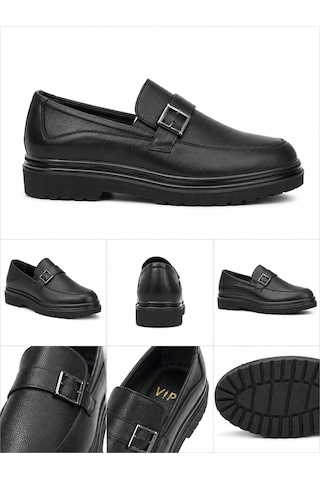Classics Men Suni Deri Erkek Günlük Ayakkabı Loafer Ayakkabı 7720 Siyah