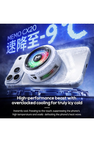 Memo Cx20 Mini Buz Soğutmalı Telefon Soğutucusu 3 Hızlı Hızlı Soğutma Manyetik Arka Klipsli 2'si 1 Arada Yarı İletken Telefon Soğutucusu Oyunlar İçin Memo Cx 20