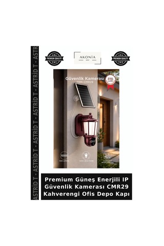 Premium Güneş Enerjili Ip Güvenlik Kamerası Cmr29 Kahverengi Ofis Depo Kapı