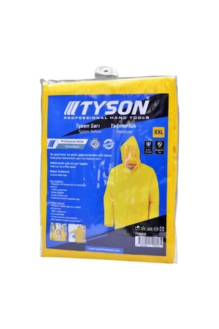 Kupa Tyson Pvc Kaplı Fermuarlı Cepli Premium Sarı Yağmurluk