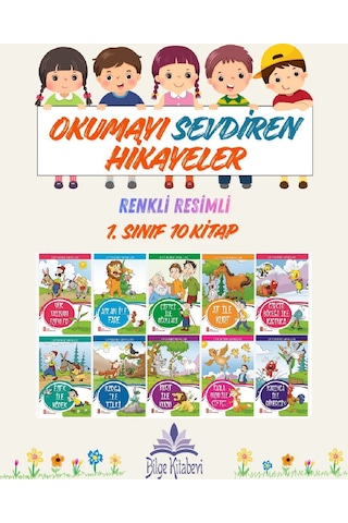 1. Sınıf Okumayı Sevdiren Renkli Resimli Hikayeler 8 - 10 Kitap