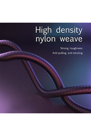 Suofeng Wsken Element Y1 2m Siyah Nylon Kablo, 5a Süper Hızlı Şarj + Veri Transfer, Rgb Led Işık, Type-c Tüm Cihazlar İçin