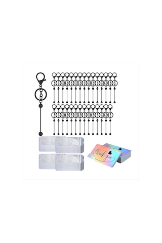 Gatherco Boncuklu Anahtarlık Çubukları Boncuklu Kendin Yap Boş Anahtarlıklar Boncuklu Anahtarlık El Sanatları İçin Metal Boncuklu Anahtarlık