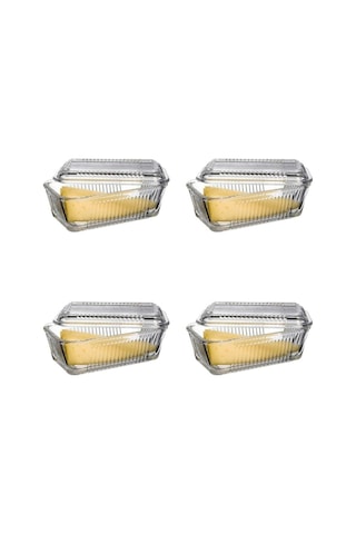 Paşabahçe Tereyağlık Kahvaltılık Cam Saklama Kabı 4'Lü Set 97711
