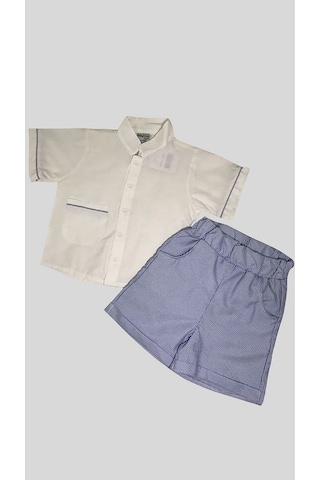 Erkek Çocuk Çizgili Pijama Takımı Mavi-beyaz Mavi - Beyaz