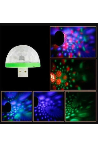 4w Usb Müzik Ritimli Ledli Sihirli Disko Topu Mikro Usb Otg Adaptörü