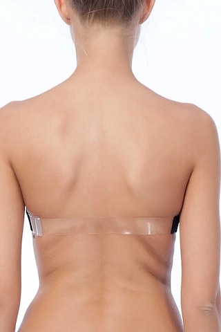 Nurteks 1505 Kadın Askısı Ve Sırtı Şeffaf Push-up Straplez Sütyen-siyah Siyah