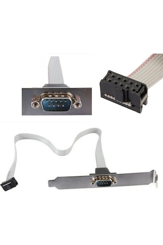 Serial 9Pin Db9 Rs232 Connector Com 1 Port Bracket Cable - 28Cm