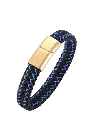 Moda Takı Deri Bileklik Erkek Paslanmaz Çelik Toka Erkek Bileklikler Bilezikler Takı Hediye Mavi