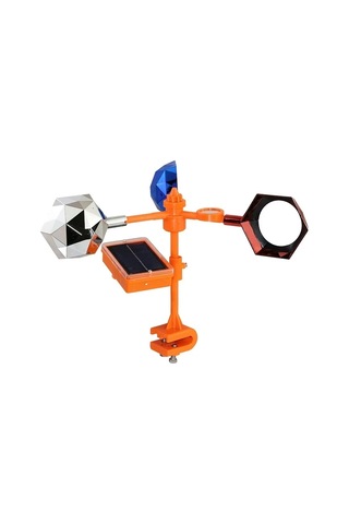 Motion003 Güneş Enerjili Yansıtıcı Rüzgar Değirmeni Kuş Kovucu Cihazı Ses Kutusu Turuncu Bahçe Çiftlik Kuş Kovar Dayanıklı Plastik