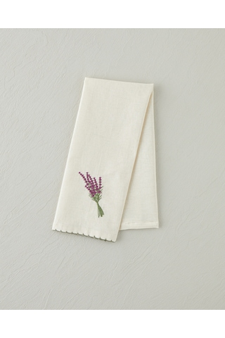 English Home Lavispera Pamuk Polyester Nakışlı Kurulama Bezi 30x50 Cm Mor