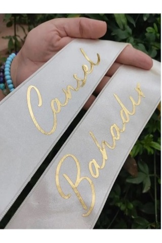 Gelin Damat Isimli Tören Takı Kurdelesi 2 Adet B-37