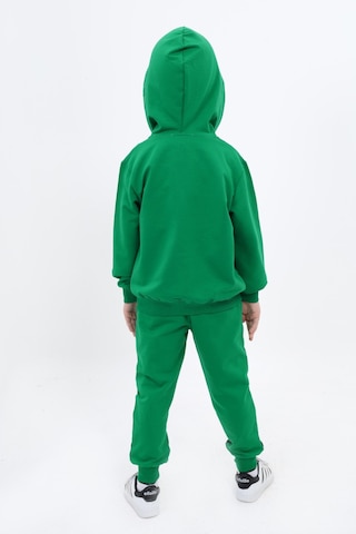 Toontoy Kids Toontoy Erkek Çocuk 2'li Takım Baskılı Kapüşonlu Fermuarlı Bağcılıklı Sweatshirt & Beli Paçası Lastikli Jogger Eşofman Altı 22918 Çimen Yeşili