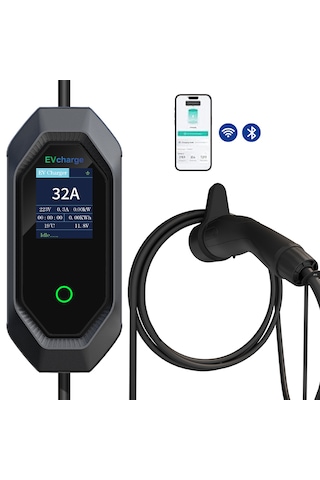 Evcharge 22 Kw Elektrikli Araç Taşınabilir Şarj Istasyonu 32a Tip-2 5x32a 5 Mt Tip2 Mobil Uygulama 22.0 KW