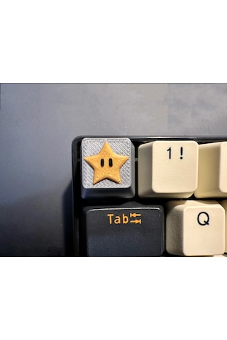 Super Mario Yıldız Keycap 3 Lü Set Mekanik Klavye Uyumlu Renkli
