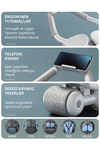 Dijital Ekranlı Çek Bırak - Dirsek Destekli Mekik Aleti - Karın Egzersiz Aleti