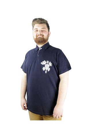 Mode Xl Erkek T Shirt Polo Skull 22304 Lacivert 001