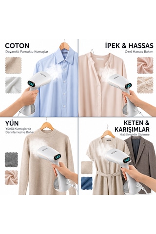 Buharlı Kırışıklık Giderici Dik Ütü 2 Mod 320ml Su Kapasite Dk 26g Buhar Dokunmatik Ekran Ssı-6634 5250