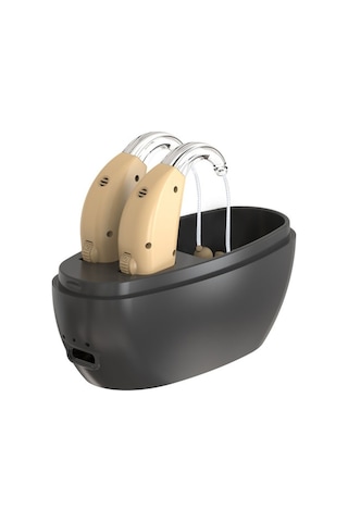 Sones Yaşlılar İçin Ses Amplifikatörü Nı Şarj Edebilir, Özellikler: Ab Fişi Ten Rengi Çift Makine + Siyah Şarj Kutusu