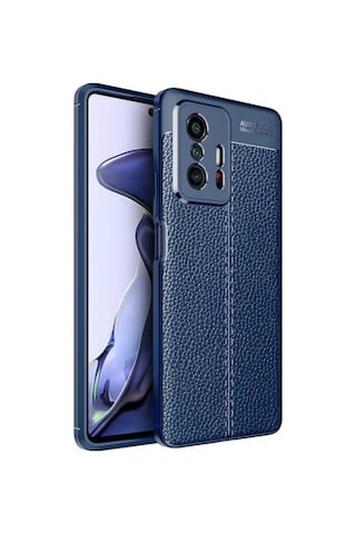 Xiaomi Mi 11t Pro 5g Ile Uyumlu Kılıf Kamera Lens Korumalı Deri Doku Silikon Kapak Case Col25748-lacivert
