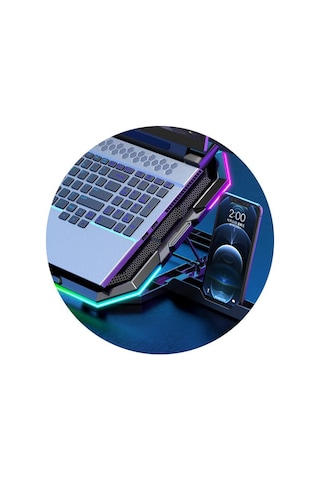 Classone Mila Serisi 13-17 İnch Uyumlu M6 R-type 2200 Rpm, Rgb Işıklı, 6 Fan, Telefon Stand, Notebook Soğutucu Stand