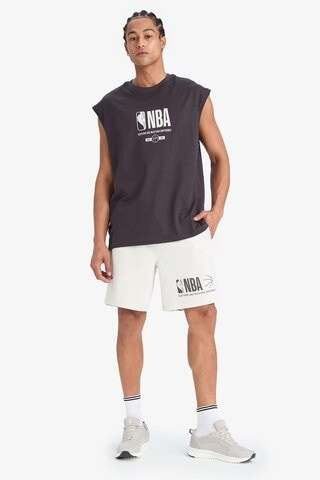 DeFactoFit NBA Wordmark Oversize Geniş Kalıp Bisiklet Yaka Atlet E2750AX25SMAR210