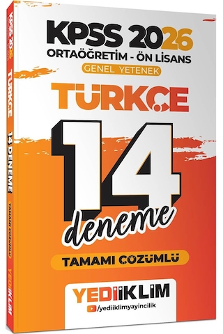 Yediiklim 2026 Kpss Ortaöğretim Ön Lisans Genel Yetenek Türkçe Tamamı Çözümlü 14 Deneme Yediiklim 2026 Kpss Ortaöğretim Ön Lisans Genel Yetenek Türkçe Tamamı Çözümlü 14 Deneme