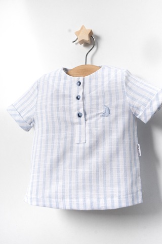 Yazlık Yelken Nakışlı Bebe 2'li Erkek Takım Mavi