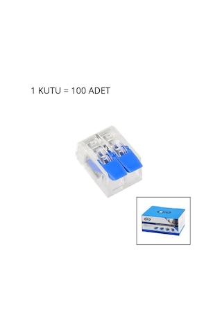 100 Adet 2 Li 2x2.5 Kablo Geçmeli Mandallı Buat Klemensi 5468
