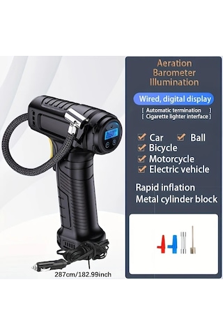 Boatshop1 120w Kablolu Kablosuz Elektrikli El Tipi Araba Hava Pompası Taşınabilir Dijital Otomatik Lastik Pompası