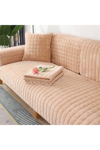 Jms Camgöbeği Düz Renk Kaymaz Kalınlaşmak Yumuşak Peluş Kanepe Yastığı Havlu 45 x 45 CM Yastık Kılıfı