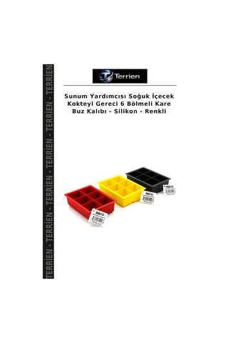 Sunum Yardımcısı Soğuk İçecek Kokteyl Gereci 6 Bölmeli Kare Buz Kalıbı - Silikon - Renkli Çok Renkli