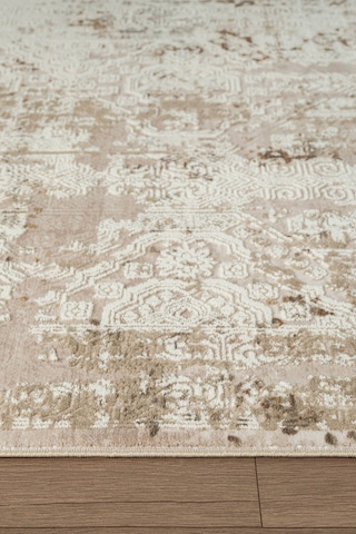 Matris Mı003b Bej Halı Modern Pamuk Taban Akrilik Tozuaz Salon Yatak Odası Koridor Halısı-1331