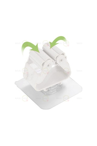 Mainshop Yapışkanlı Pratik Mop Temizlik Fırçası Tutucu Asma Askı Aparatı Paspas Sapı Tutucu 1 Adet M-310 Beyaz