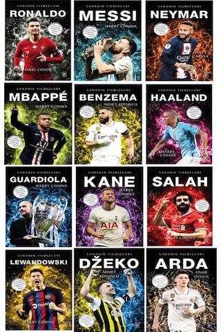 Sahanın Yıldızları Messi - Arda - Dzeko Poster Sticker Futbolcu Kartı Hediyeli Toplam 12 Kitap