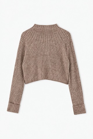 Maison Velora Kadın Bej Basic Crop Yumuşak Dokulu Dik Yaka Triko Hırka-27aj001 Bej 923043141 Bej