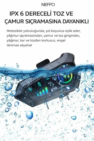 V10 5.3 Motosiklet Kask Kulaklık Intercom Işıklı Motorsiklet Interkom