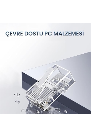 Cat5e Rj45 Jack Ethernet Konnektörü Altın Kaplama 100 Adet