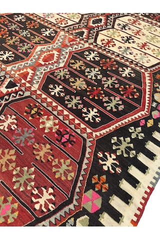 El Dokuma Malatya Akçadağ Kilimi Çift Kanat 155x300 Kök Boya %100 Yün Kilim