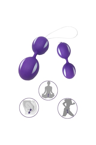 Erofoni Yeni Nesil Silikon Purple İkili Kegel Vajinal Egzersiz Zevk Topu