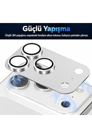 Microcase Apple Uyumlu Apple iPhone 18 Pro Max Kamera Camı Lens Koruyucu Halka Set - Al3131 Kırmızı
