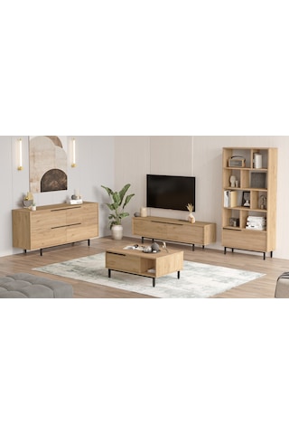 Robin Home Lidya Tv Ünitesi + Orta Sehpa + Konsol + Kitaplık 4'Lü Set