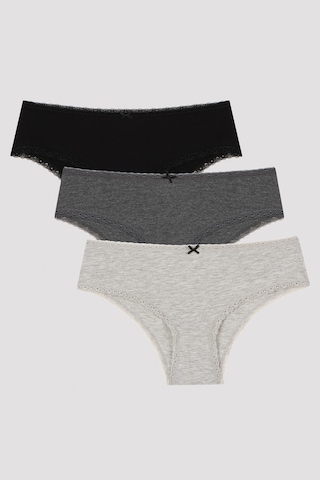 Penti Daily Lace Pamuklu 3lü Gri Hipster Külot