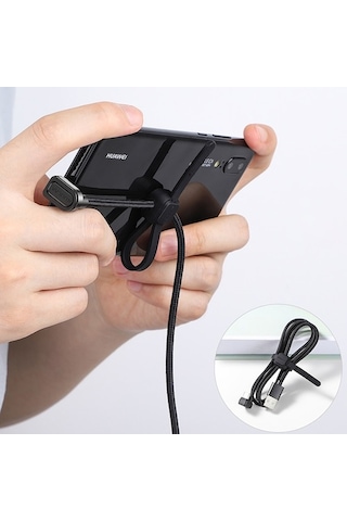 Kuulaa U-Shape Mobile Game Usb Type C Oyuncu Şarj Kablosu 1Metre (531394938)-Siyah