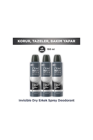 Dove Men +care Advanced Erkek Deodorant 72 Saat Koruma Invisible Dry 150 Ml X3
