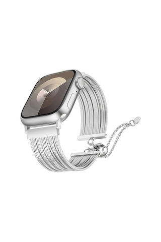 iOs Watch Uyumlu  10 42mm Redclick Krd-137 Metal Hasır Bilezik Kadın Kordon