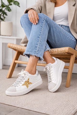Dadwolf Yıldızlı Sneaker Golden Ghost Super Star Ball Star Hi Star Running Sole Dad Star Rahat Hakiki Deri Beyaz Altın Gold